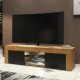 Szafka RTV 130cm ONE FURNITURE - Laminat Dębowy & Czarny 11