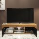 Szafka RTV 130cm ONE FURNITURE - Laminat Dębowy & Czarny 2