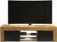 Szafka RTV 130cm ONE FURNITURE - Laminat Dębowy & Czarny 4