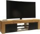 Szafka RTV 130cm ONE FURNITURE - Laminat Dębowy & Czarny 6
