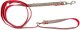 Smycz dla psa, wz�r folk, regulowana, ta�ma, 16MM/220CM czerwona 2