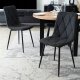 Zestaw Stół Rozkładany Kuchenny Krzesło Komplet Tapicerowane Czarne 6x 6