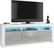 Szafka RTV Shine 160cm ONE FURNITURE - Biały Laminat & Szary 5
