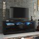 Szafka RTV Shine 160cm ONE FURNITURE - Czarny Laminat & Połysk 1