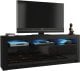 Szafka RTV Shine 160cm ONE FURNITURE - Czarny Laminat & Połysk 5