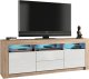 Szafka RTV Shine 160cm ONE FURNITURE - Laminat Dębowy & Biały 3