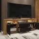 Szafka RTV Shine 160cm ONE FURNITURE - Laminat Dębowy & Czarny 2
