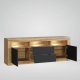 Szafka RTV Shine 160cm ONE FURNITURE - Laminat Dębowy & Czarny 4