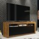 Szafka RTV Shine 160cm ONE FURNITURE - Laminat Dębowy & Czarny 5