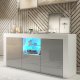 Komoda Aurora 145cm RTV ONE FURNITURE - Biały Laminat & Szare Drzwi 1