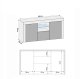 Komoda Aurora 145cm RTV ONE FURNITURE - Biały Laminat & Szare Drzwi 9