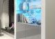 Witryna Spectrum 170cm ONE FURNITURE - Biały Laminat & Szary 6