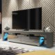 Szafka RTV Nova 200cm ONE FURNITURE - Szary Laminat & Połysk 1