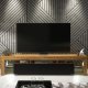 Szafka RTV Nova 200cm ONE FURNITURE - Laminat Dębowy & Czarny 4