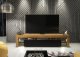 Szafka RTV Nova 200cm ONE FURNITURE - Laminat Dębowy & Czarny 6