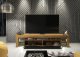 Szafka RTV Nova 200cm ONE FURNITURE - Laminat Dębowy & Czarny 7