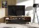Szafka RTV Rift 200cm Loft ONE FURNITURE - Laminat Dębowy & Czarny 8