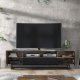 Szafka RTV Rift 200cm Loft ONE FURNITURE - Laminat Brąz Rustrykalny 7