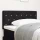 vidaXL LED Głowica z kryształowym guzikiem, tufted, czarna 90 cm, welur 1