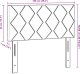 vidaXL Zagłówek LED z diamentowymi blokami, szary, 100 cm, welur. 4