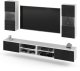 Meblościanka Zestaw Szafka Rtv Do Salonu Sypialni 240cm Biała Czarny Połysk 1