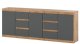 Komoda Nowoczesna Do Salonu Sypialni 6 Szuflad 200cm Dąb Wotan Szary Mat 1