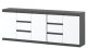 Komoda Młodzieżowa Z 6 Szufladami Do Salonu Sypialni 200cm Szara Biała Mat 1