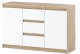 Hurtownia-Mebli Komoda Do Salonu Sypialni 120cm Szafka Agnes 3 Szuflady Dąb Sonoma Biała 1