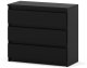 Komoda 3 Szuflady Szafka 80cm Nowoczesna Salon Sypialnia Loft Czarna Mat 1