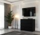 Komoda 3 Szuflady Szafka 80cm Nowoczesna Salon Sypialnia Loft Czarna Mat 3