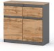 Komoda 2 Szuflady Szary Dąb Sonoma 80cm Szafka Rtv Salon Sypialnia Oleksa 2