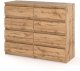 Komoda Drewniana 8 Szuflad Dąb Wotan Hugo 120cm Pojemna Szafka Młodzieżowa 1