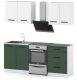 Meble Kuchenne Białe Butelkowa Zieleń 2.0m Modułowy Zestaw Mebli Kuchennych 1