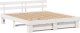 vidaXL Ramka łóżka Biały 200 x 200 cm Drewno sosnowe i Drewno sosnowe 2