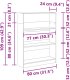 vidaXL Półka na książki Czarny dąb 80 x 24 x 109 cm Płyta wiórowa 8