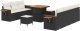 Zestaw sof ogrodowych vidaXL 10 elementowy z poduszkami czarny polirattan akacja 1