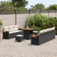Zestaw sof ogrodowych vidaXL 10 elementowy z poduszkami czarny polirattan akacja 2