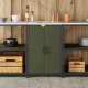 vidaXL Szafka do przechowywania w kuchni Oliwkowy 60 x 50 x 92 cm Stal 4