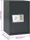 vidaXL Sejf elektroniczny z półką Ciemnoszary 40x35x60 cm Stal 8