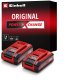 Einhell Akku Power-X-Change Plus TWIN-PACK 18Volt 3,0Ah(rot/schwarz, 2 Stück, ohne Ladegerät) 1