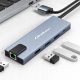 HUB USB Qoltec HUB Adapter USB-C 5w1 | USB-C PD 100W | 2xUSB | HDMI 4K | RJ45 3
