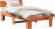 vidaXL Ramka łóżka Woskowy brąz 100 x 200 cm Lite drewno sosnowe 2