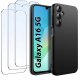 ZESTAW Etui do Samsung A16 5G Matowe Czarne Silikon Slim +3 SZTUKI SZKŁO 1