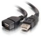 C2G 6.6ft USB Extension Cable - USB A to USB A Extension Cable - USB 2.0 - M/F - USB-Verlangerungskabel - USB (M) zu USB (W) - 2 m - Schwarz 1