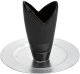 Wazon ceramiczny 26 cm wycięty czarny 3