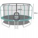 Trampolina ogrodowa dla dzieci 374cm z siatką zewnętrzną i drabinką 4