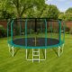 Trampolina ogrodowa dla dzieci 374cm z siatką zewnętrzną i drabinką 5