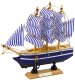 Model Kolekcjonerski Dekoracyjny Statek Żaglowiec Biało-Niebieski 16x15cm 2