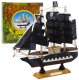 Model Kolekcjonerski Dekoracyjny Statek Żaglowiec Piracki Czarny 20x20cm 1