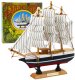 Model Kolekcjonerski Dekoracyjny Statek Żaglowiec Czarno-Biały 21x21cm 1
